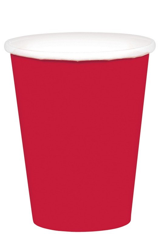 266ml Cups Paper - Apple Red (Pack of 20)