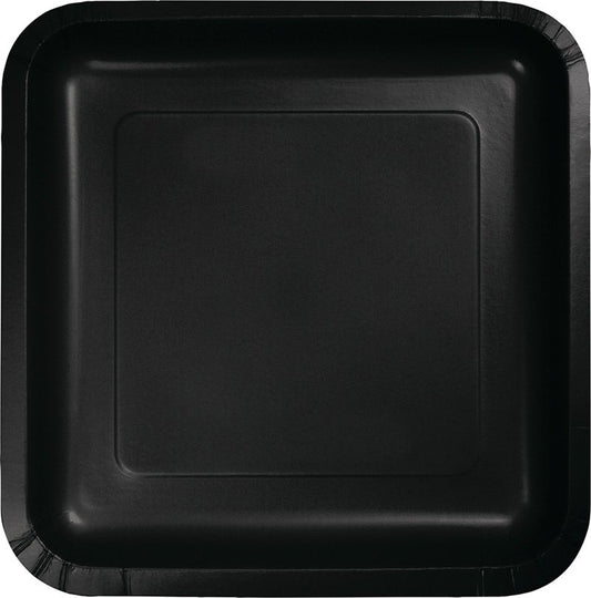 Black Velvet Square Dinner Plates Paper 23cm