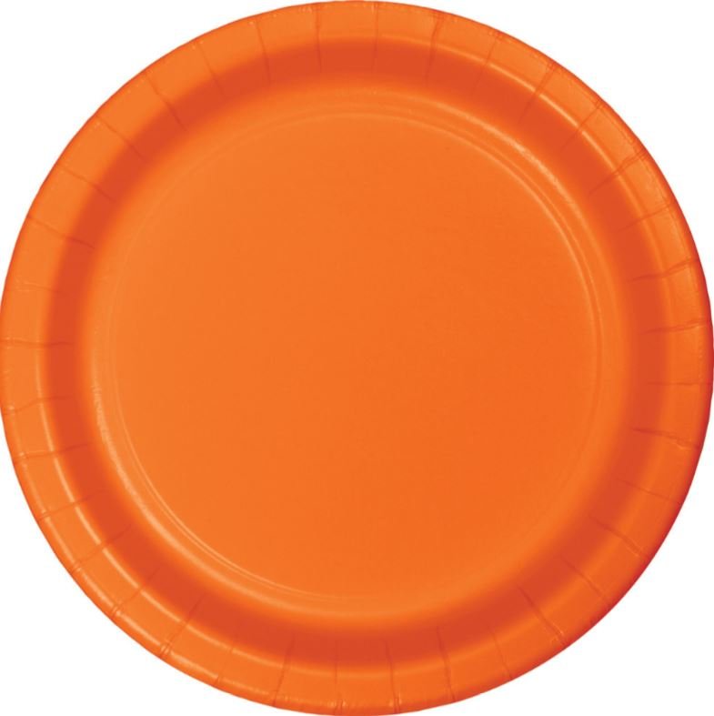 Sunkissed Orange Dinner Plates Paper 23cm