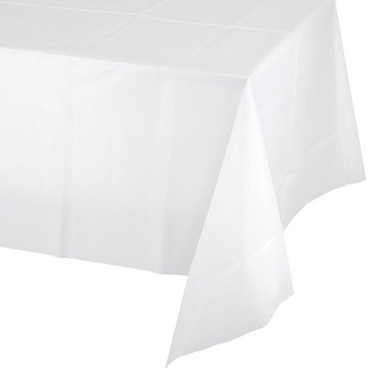 White Tablecover Plastic 137cm x 274cm