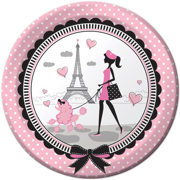 Party in Paris Dinner Plates Paper 22cm