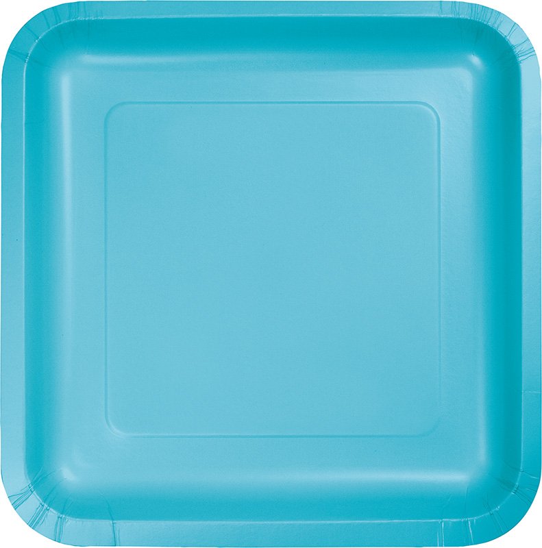 Bermuda Blue Square Dinner Plates Paper 23cm