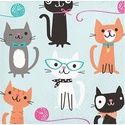 Purrfect Party Beverage Napkins