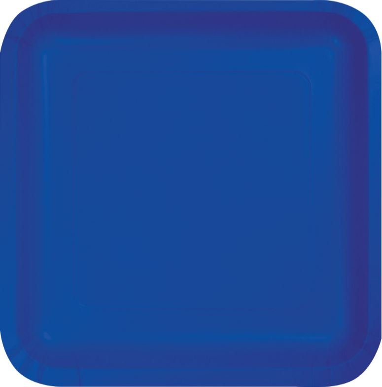 Cobalt Blue Square Lunch Plates Paper 18cm