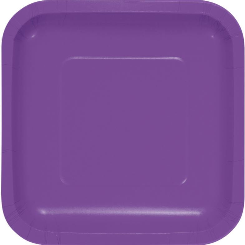 Amethyst Purple Square Lunch Plates Paper 18cm