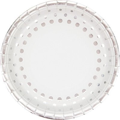 Sparkle & Shine Silver Dinner Plates Paper & Foil Stamped 23cm