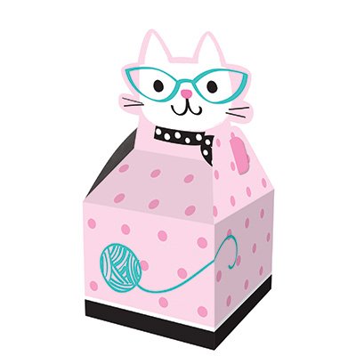 Purrfect Party Favor Treat Boxes Cardboard 23cm x 9cm