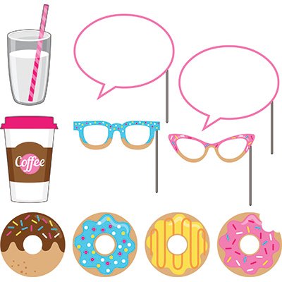 Donut Time Photo Booth Props Assorted Designs