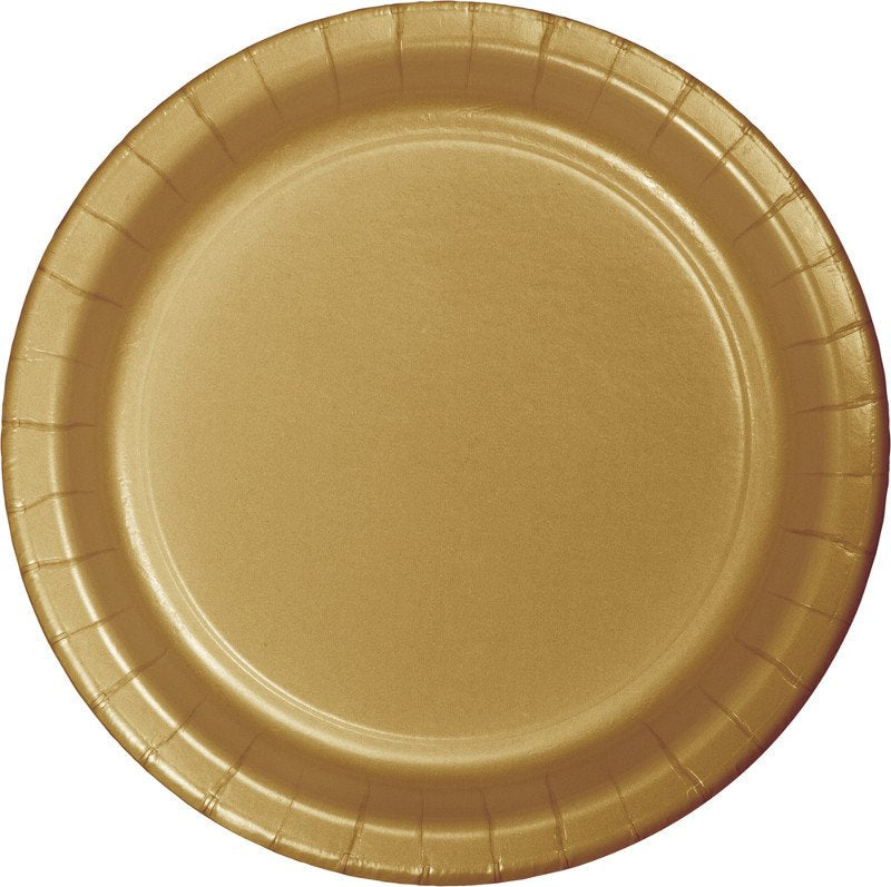 Glittering Gold Dinner Plates Paper 23cm