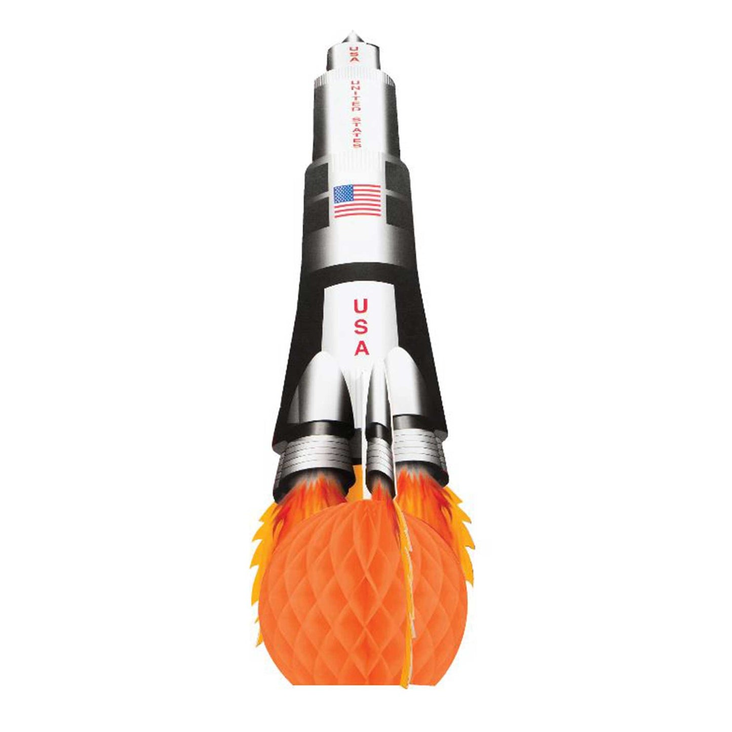 Space Blast Rocket Centrepiece Honeycomb & Cardboard 34cm x 13cm