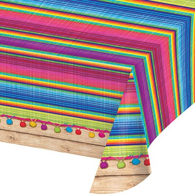 Serape Tablecover Plastic All Over Print Fiesta  137cm x 259cm