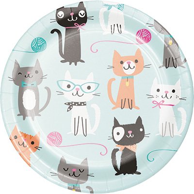 Purrfect Party Lunch Plates Paper 18cm