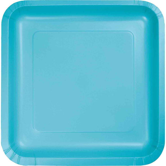 Bermuda Blue Square Lunch Plates Paper 18cm