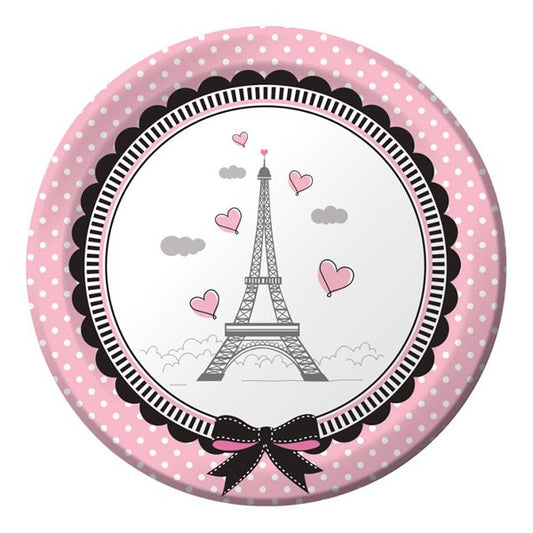 Party in Paris Lunch Plates Paper 18cm