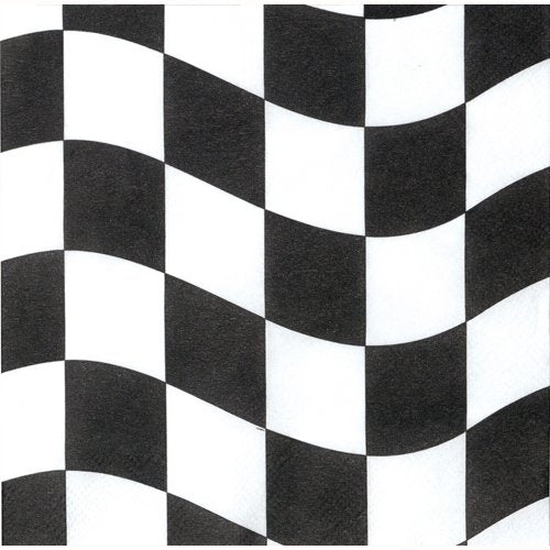 Black & White Check Beverage Napkins