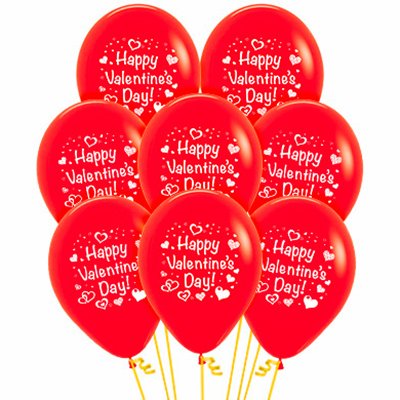 Sempertex 30cm Happy Valentine's Day & Hearts Fashion Red Latex Balloons, 12PK