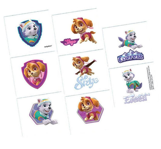 Paw Patrol Girl Tattoo Favors (Pack of 8)