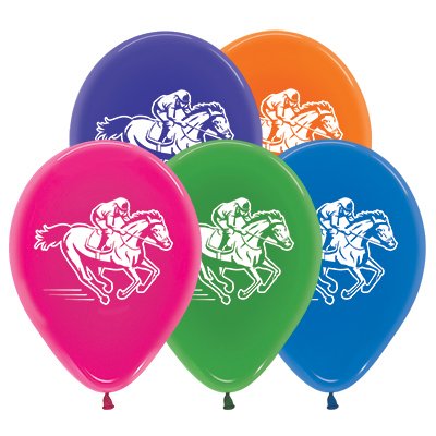 Sempertex 30cm Horse Racing Crystal Assorted Latex Balloons, 25PK