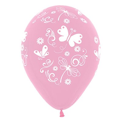 Sempertex 30cm Butterflies & Dragonflies Fashion Pink Latex Balloons, 25PK