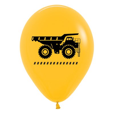 Sempertex 30cm Construction Trucks Fashion Yellow Latex Balloons, 6PK