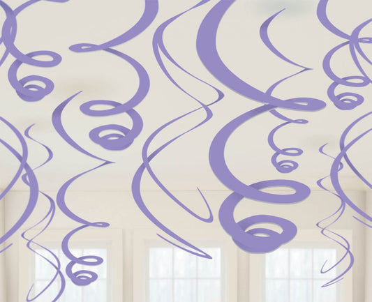 Plastic Swirl Decorations - New Purple