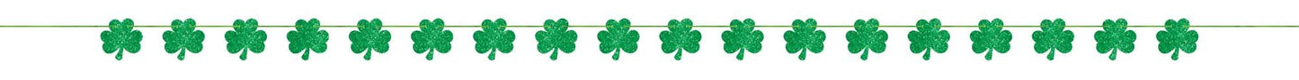 St Patrick's Day Shamrocks Glittered Banner