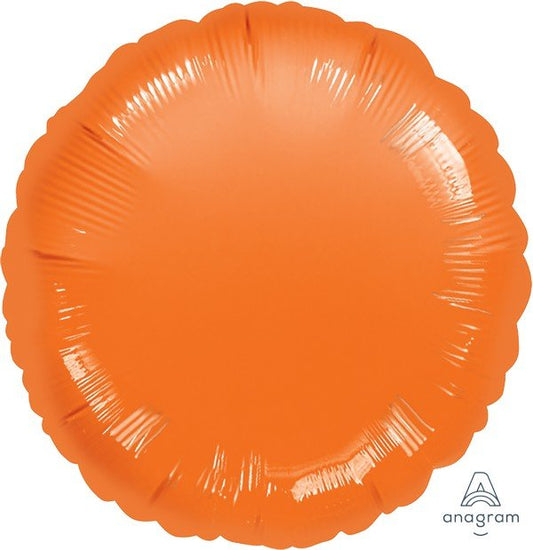 45cm Standard Circle Metallic Orange Balloon