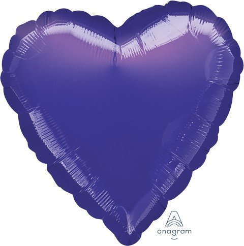 45cm Standard Heart Metallic Purple Balloon