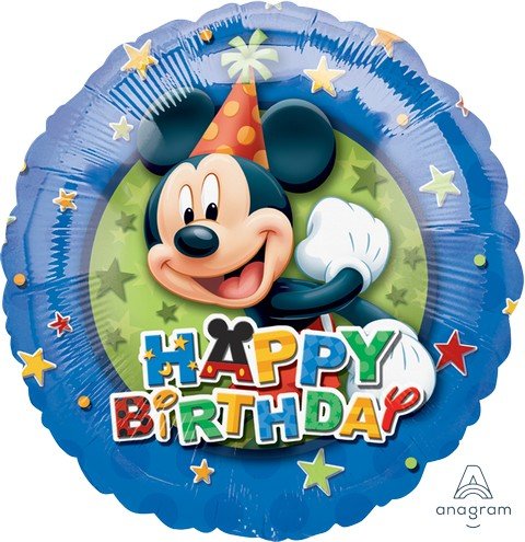 45cm Standard Mickey Mouse Birthday Stars Balloon