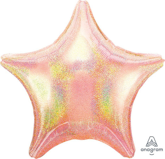 45cm Standard Holographic Star Pastel Pink Dazzler