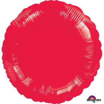 45cm Standard Circle Metallic Red Balloon