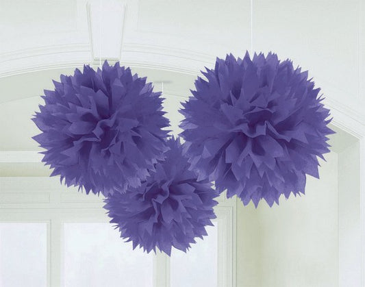 Fluffy Tissue Decorations - Purple