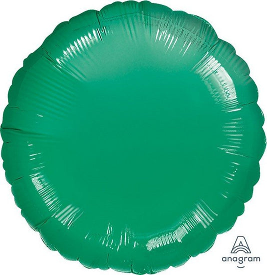 45cm Standard Circle Metallic Green Balloon