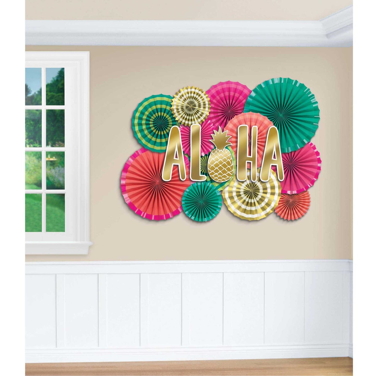 Tropical Aloha Deluxe Fans & Cutouts Decorating Kit