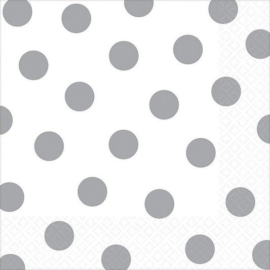 Dots Lunch Napkins Frosty White