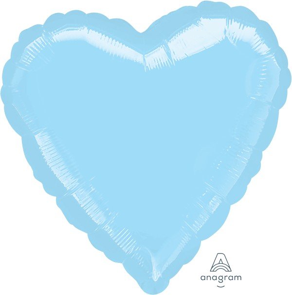 45cm Standard Heart Metallic Pearl Pastel Blue Balloon