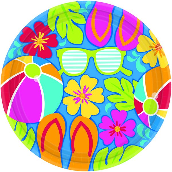 Summer Splash 26cm Round Paper Plates