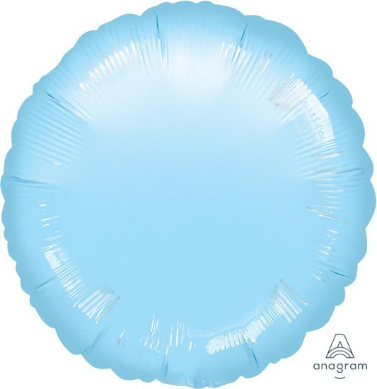 45cm Standard Circle Metallic Pearl Pastel Blue Balloon