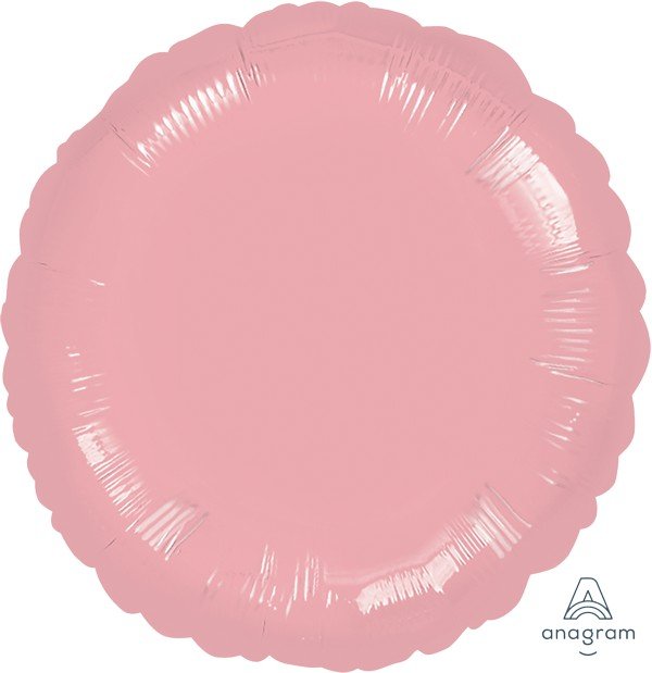 45cm Standard Circle Metallic Pearl Pastel Pink Balloon