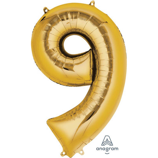 SuperShape Gold Numeral 9.  86cm