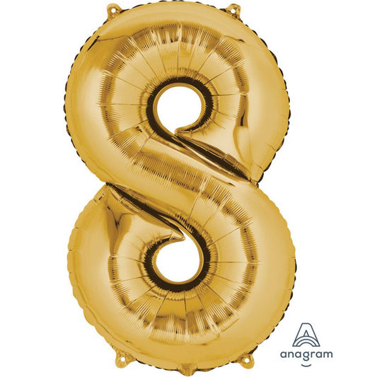 SuperShape Gold Numeral 8.  86cm