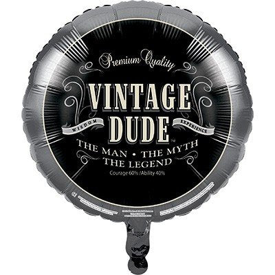 45cm Vintage Dude Foil Balloon