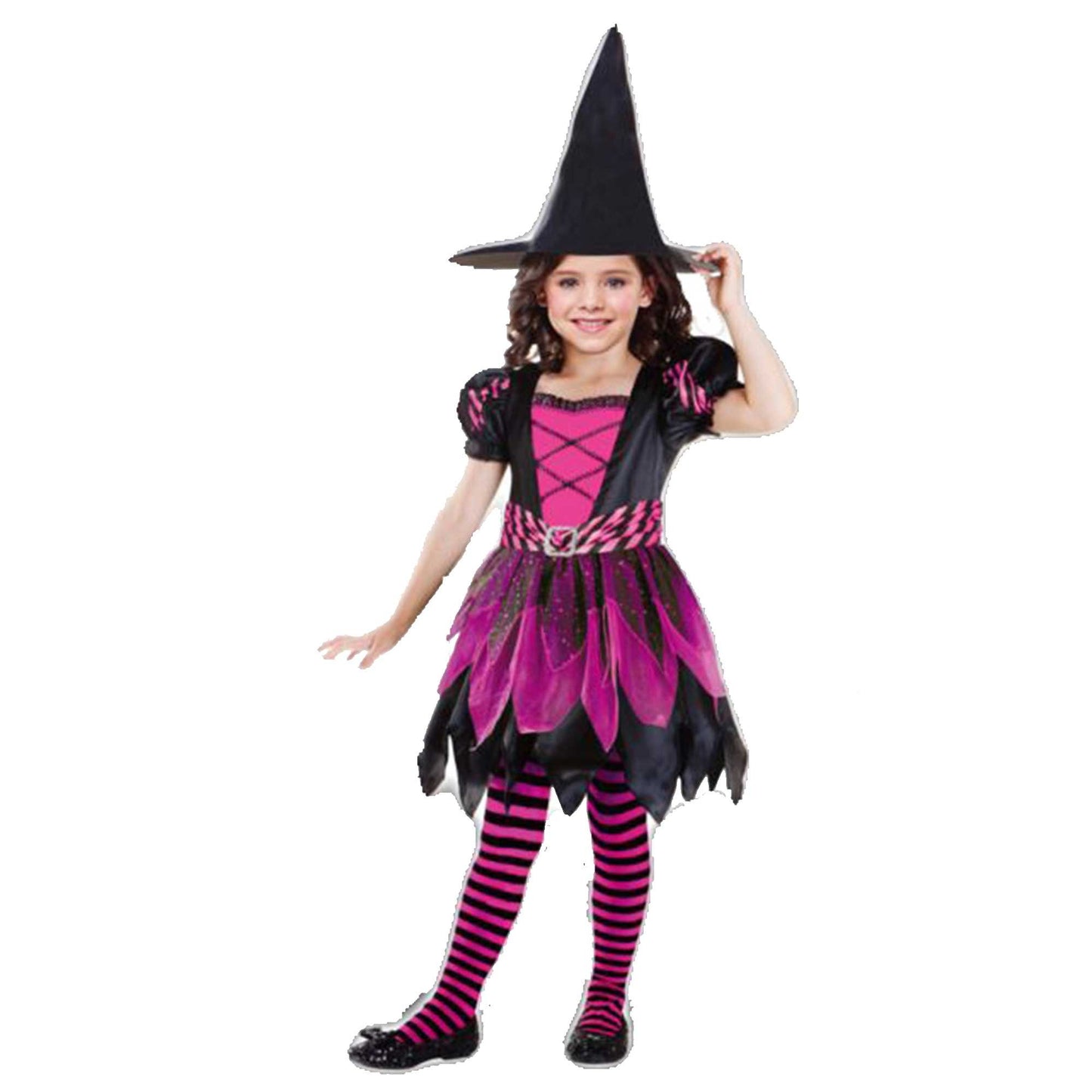 Costume Pink Glitter Witch Girls 5-7 Years