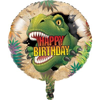 45cm Dino Blast Dinosaur Happy Birthday Foil Balloon