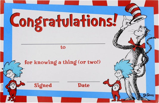 Cat in the Hat Certificate 36 Pack