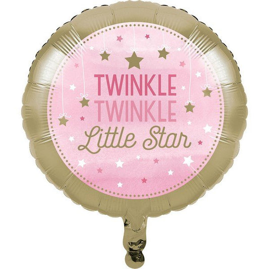 45cm One Little Star Girl Twinkle Twinkle Little Star Foil Balloon