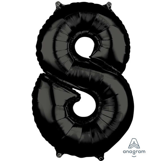 Mid-Size Shape Black Numeral 8.