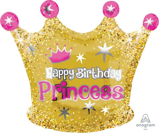 Junior Shape XL Happy Birthday Princess Gold Crown