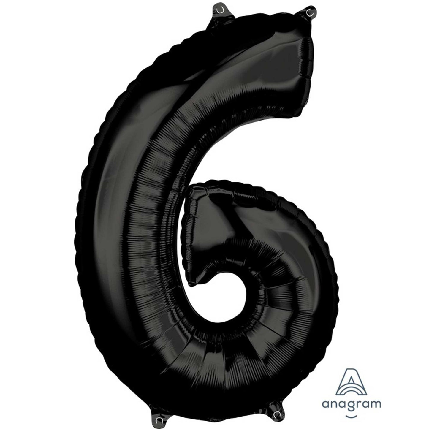 Mid-Size Shape Black Numeral 6.