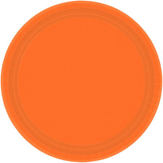 Paper Plates 23cm Round 20CT-Orange